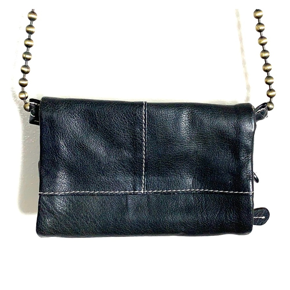 Free People Black Leather Clutch/Crossbody